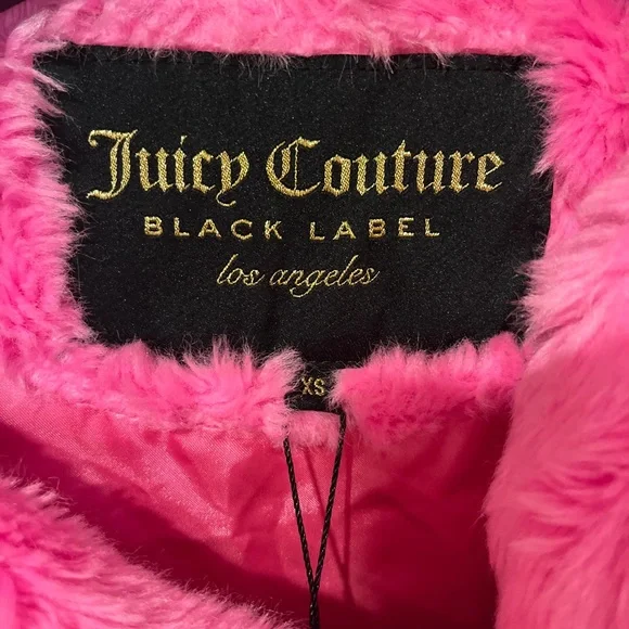 NWT Gorgeous Juicy Couture Faux Fur Hot Pink Coat XS - Picture 11 of 12